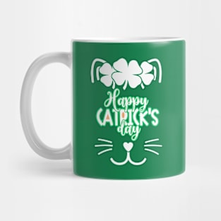 Happy St Catrick's Day | Cute Cat Face Mug